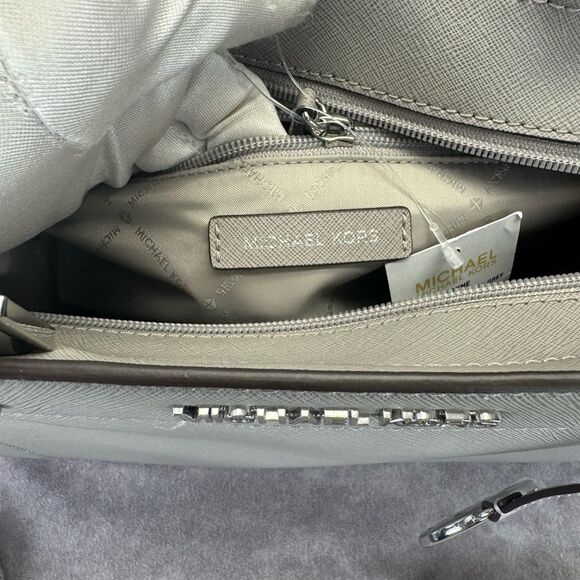 Michael Kors NWT Gray Medium East West Rayne Leather Handbag - Picture 11 of 11